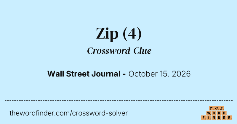 Zip crossword clue image