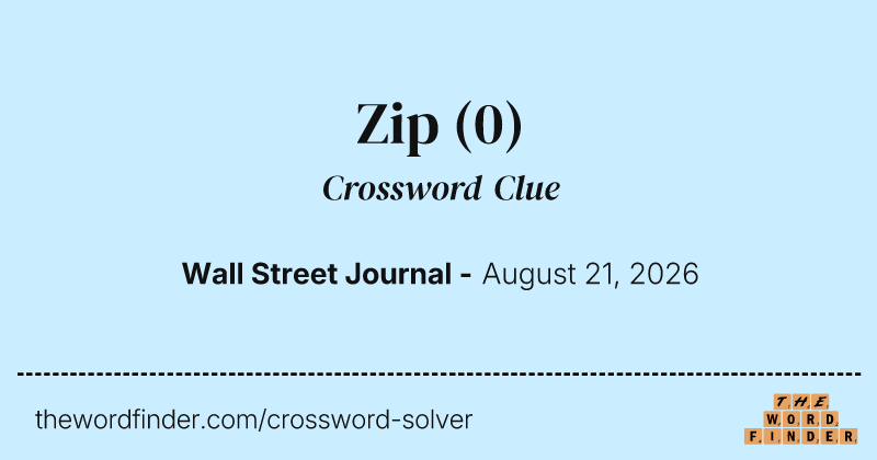 Zip crossword clue image