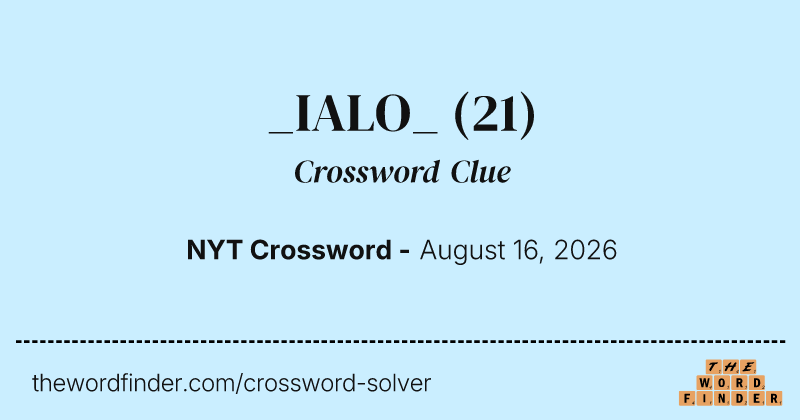 _IALO_ crossword clue image