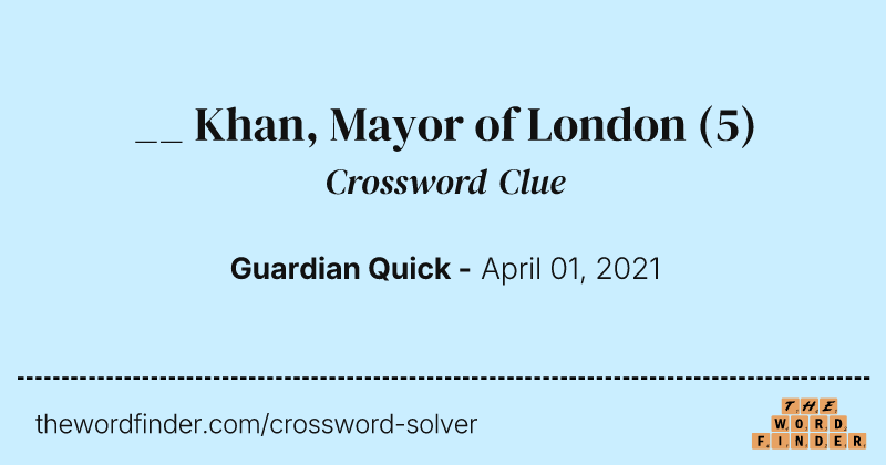 __  Khan,  Mayor of London crossword clue image