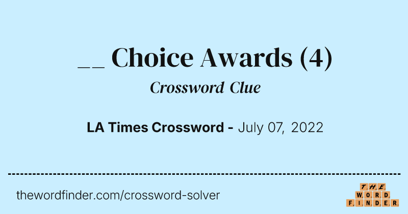 __ Choice Awards crossword clue image