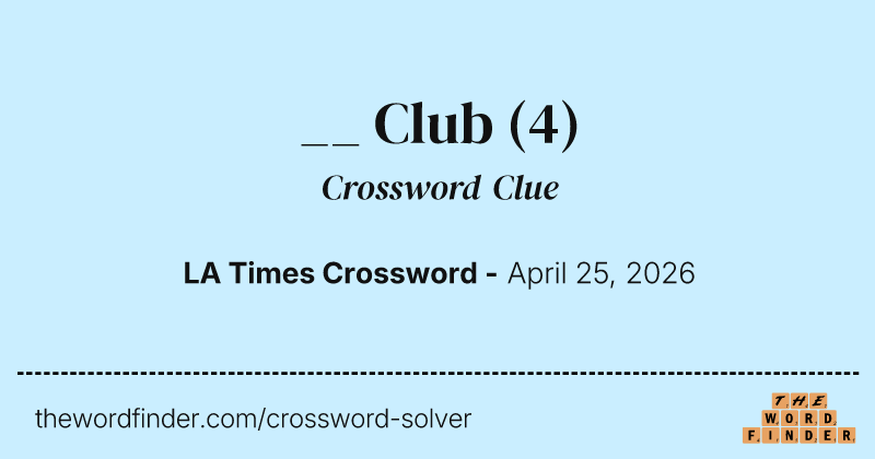 __ Club crossword clue image