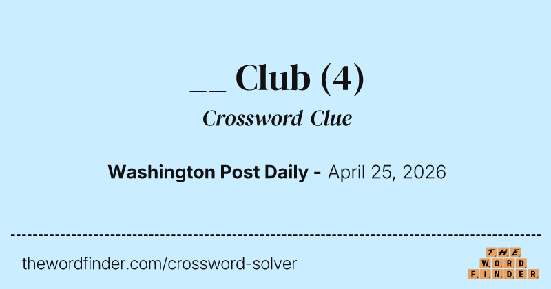 __ Club crossword clue image