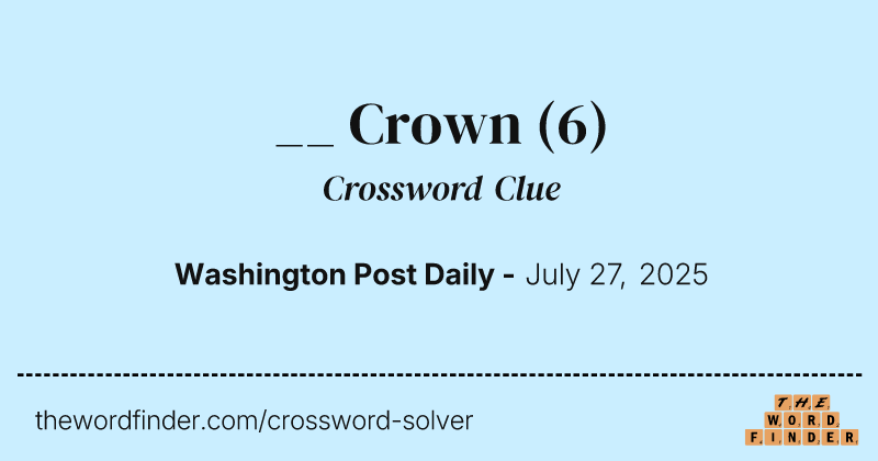 __ Crown crossword clue image