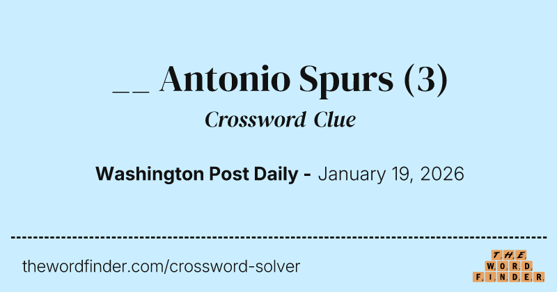 __ Antonio Spurs crossword clue image