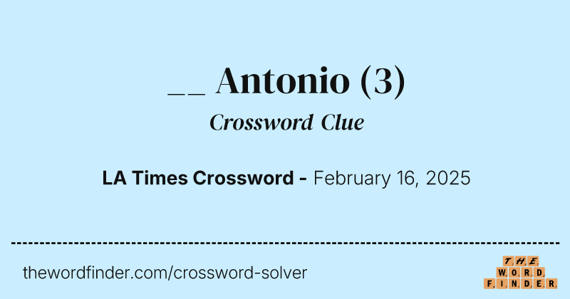 __ Antonio crossword clue image