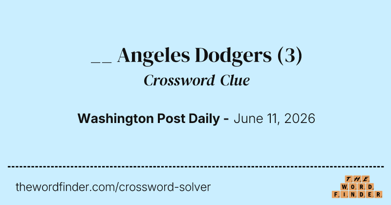__ Angeles Dodgers crossword clue image