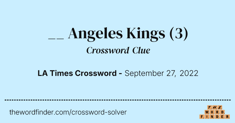 __ Angeles Kings crossword clue image
