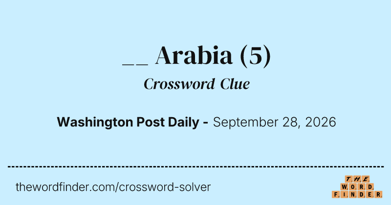 __ Arabia crossword clue image
