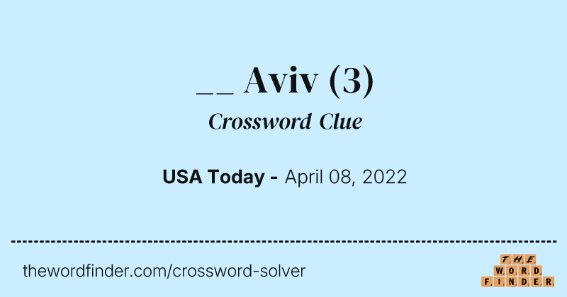 __ Aviv crossword clue image