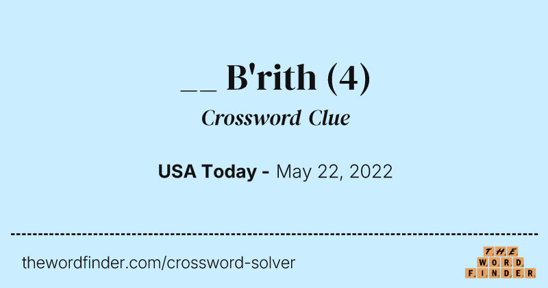 __ B'rith crossword clue image