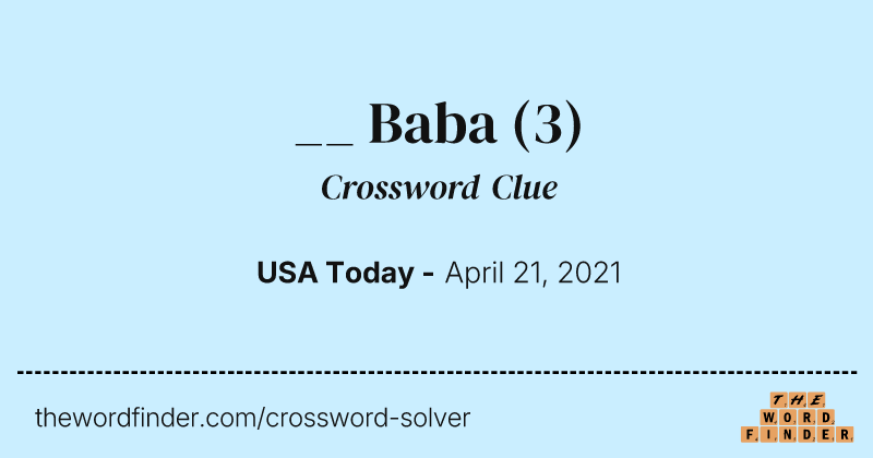 __ Baba crossword clue image