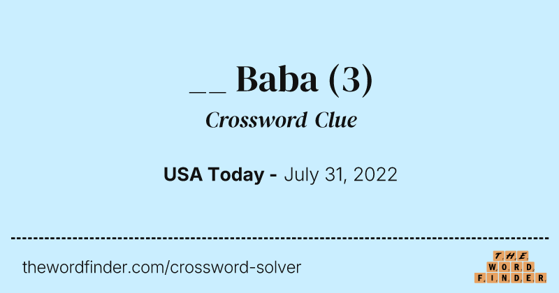 __ Baba crossword clue image