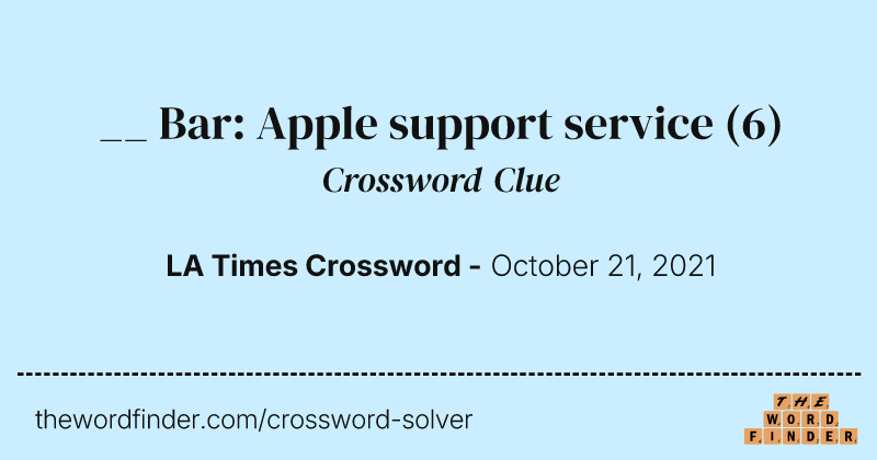 __ Bar: Apple support service crossword clue image
