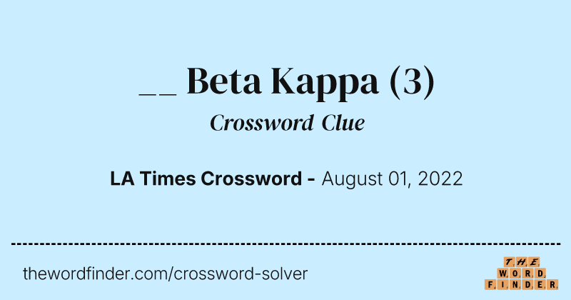 __ Beta Kappa crossword clue image