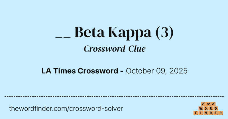 __ Beta Kappa crossword clue image