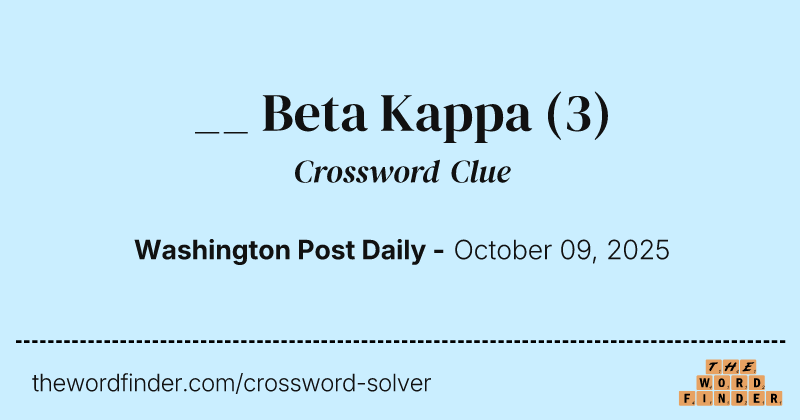 __ Beta Kappa crossword clue image