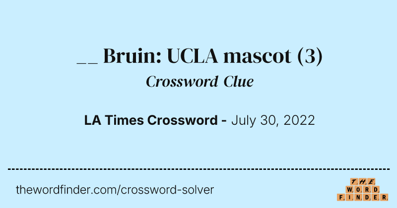 __ Bruin: UCLA mascot crossword clue image