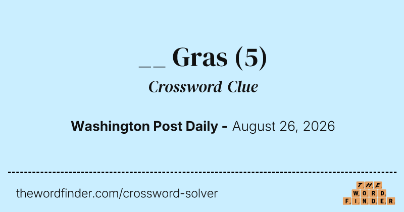 __ Gras crossword clue image