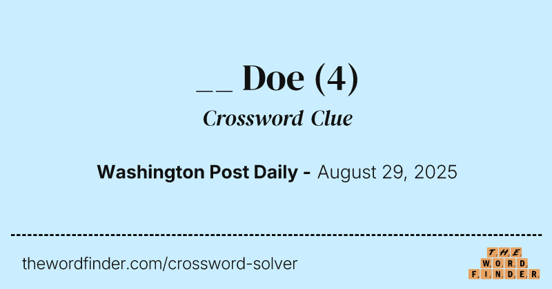 __ Doe crossword clue image