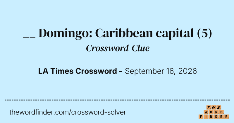 __ Domingo: Caribbean capital crossword clue image
