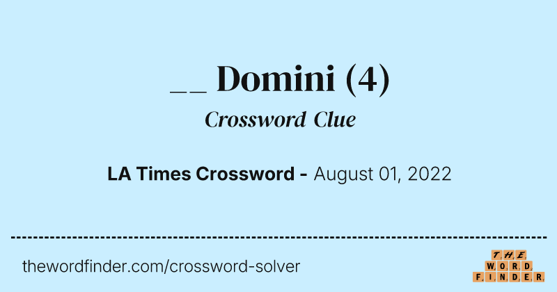 __ Domini crossword clue image