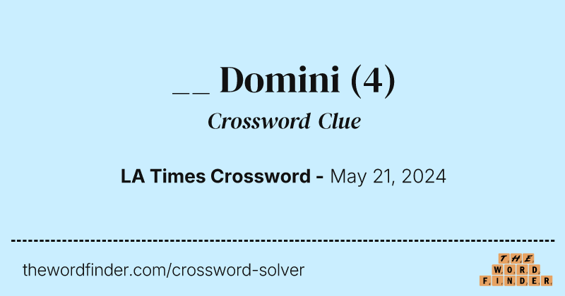 __ Domini crossword clue image