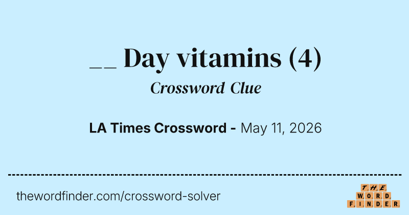__ Day vitamins crossword clue image