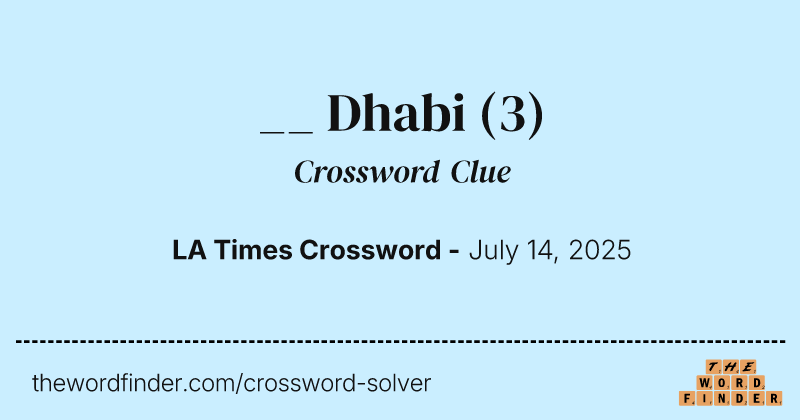 __ Dhabi crossword clue image