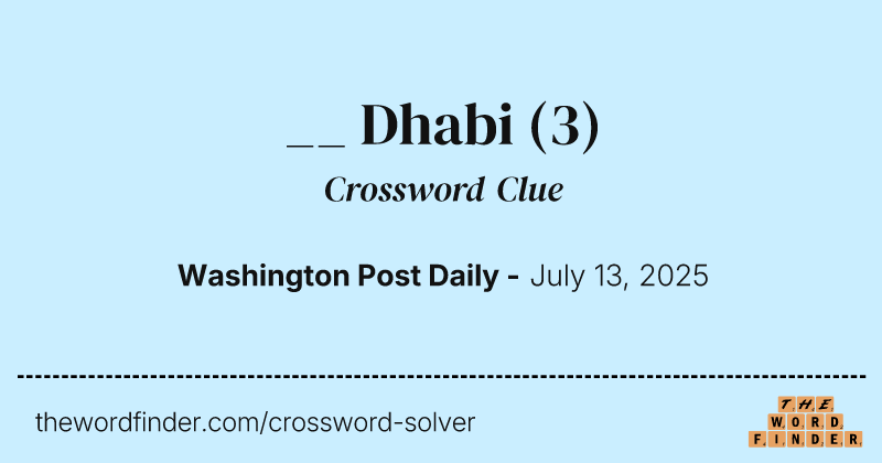 __ Dhabi crossword clue image