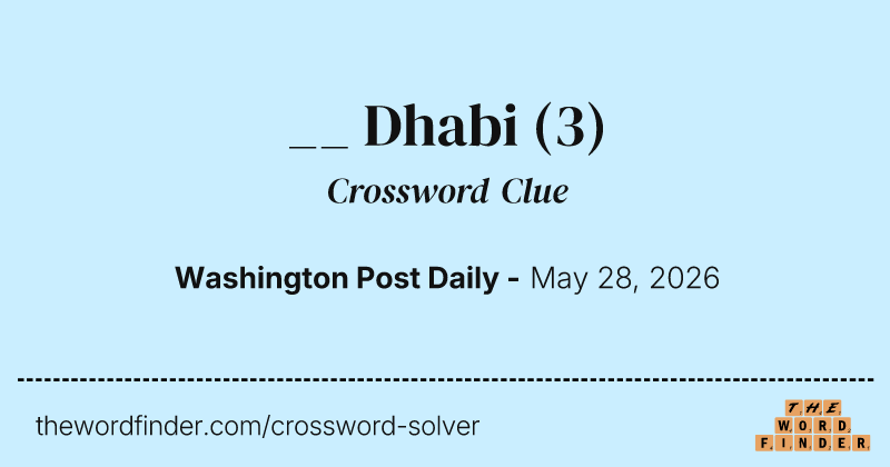 __ Dhabi crossword clue image