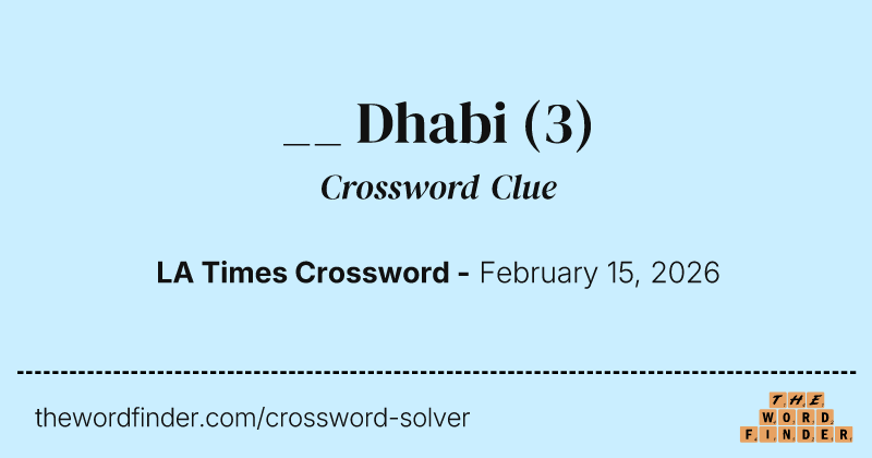 __ Dhabi crossword clue image