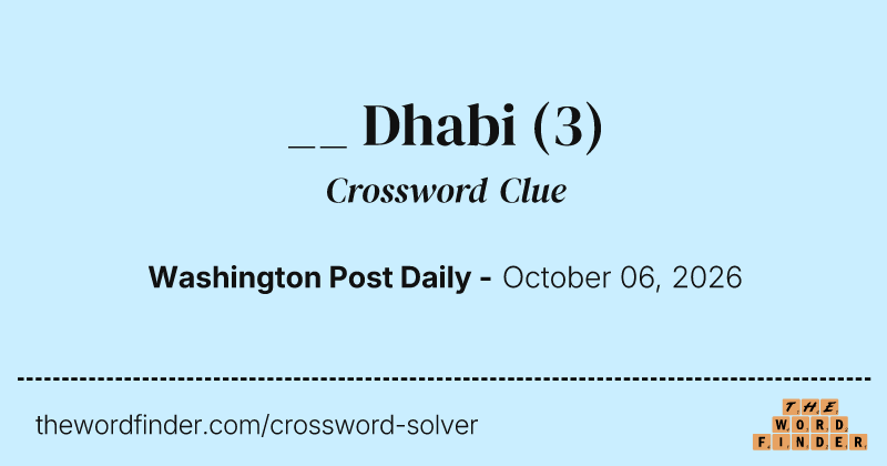 __ Dhabi crossword clue image