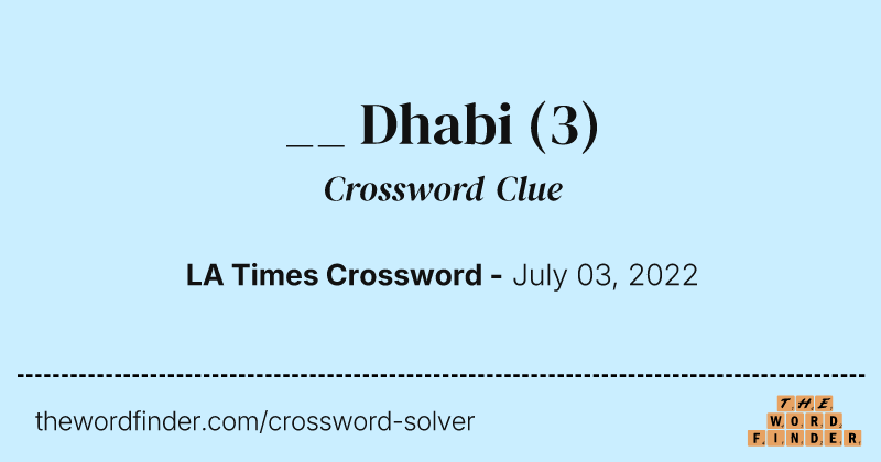 __ Dhabi crossword clue image