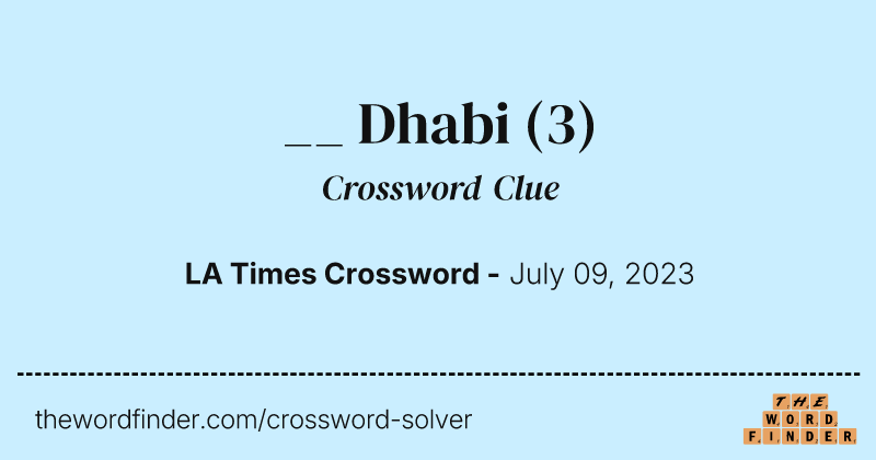 __ Dhabi crossword clue image
