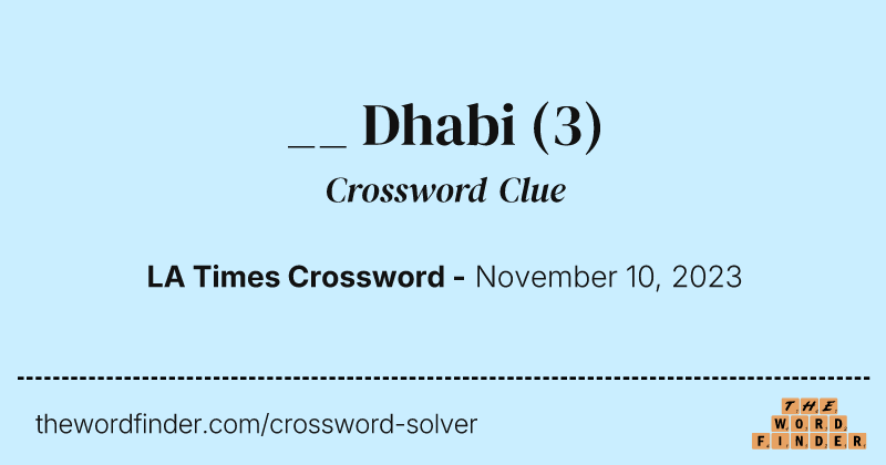 __ Dhabi crossword clue image