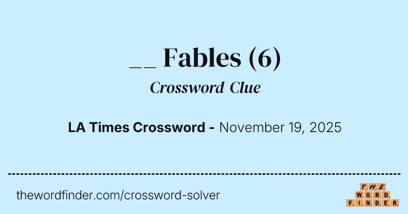 __ Fables crossword clue image