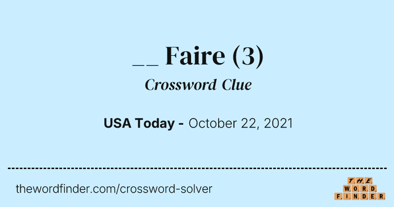 __ Faire crossword clue image
