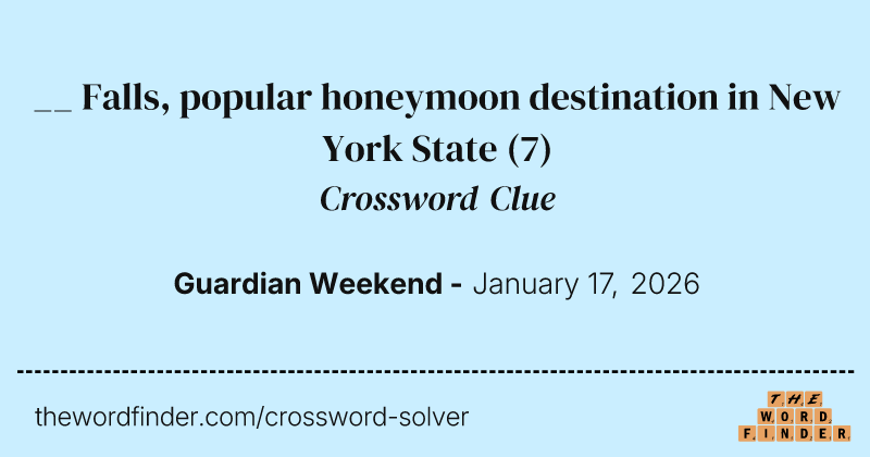 __ Falls, popular honeymoon destination in New York State crossword clue image