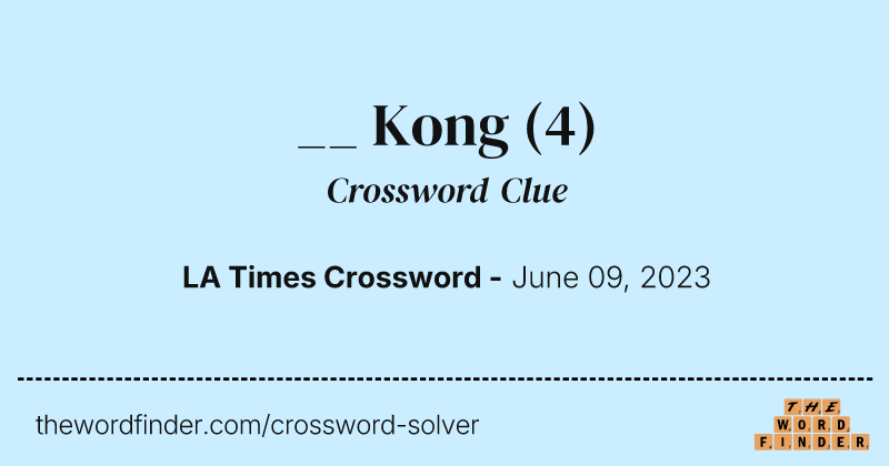 __ Kong crossword clue image