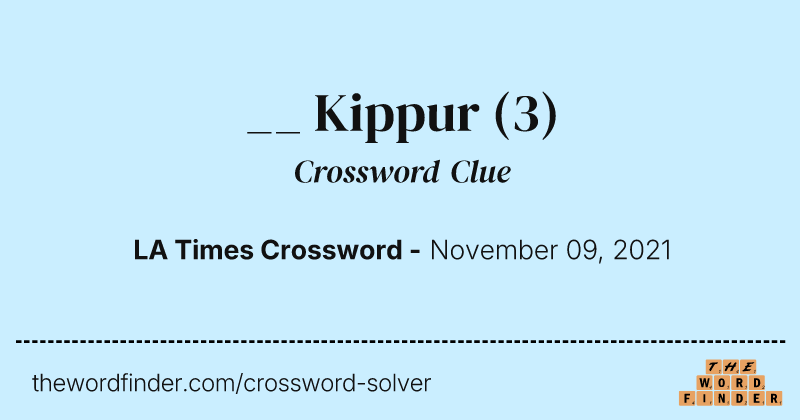 __ Kippur crossword clue image