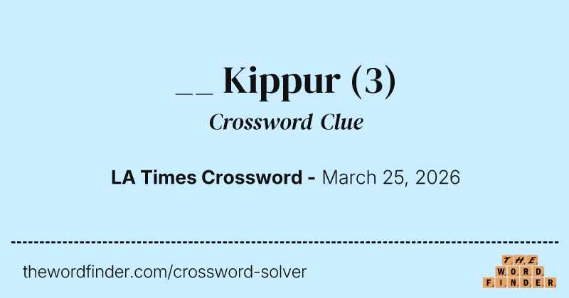 __ Kippur crossword clue image