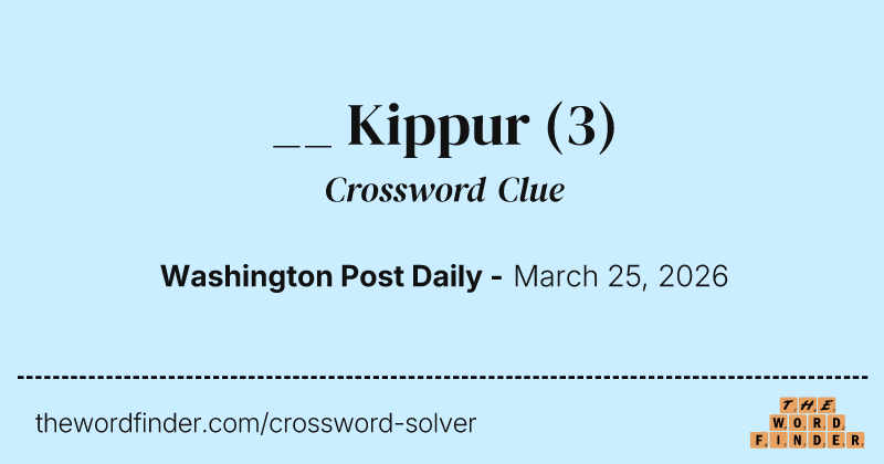 __ Kippur crossword clue image