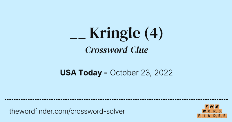 __ Kringle crossword clue image