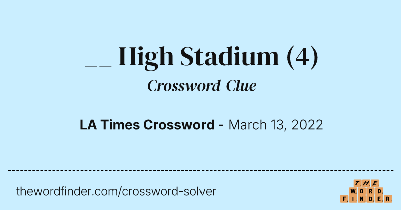 __ High Stadium crossword clue image