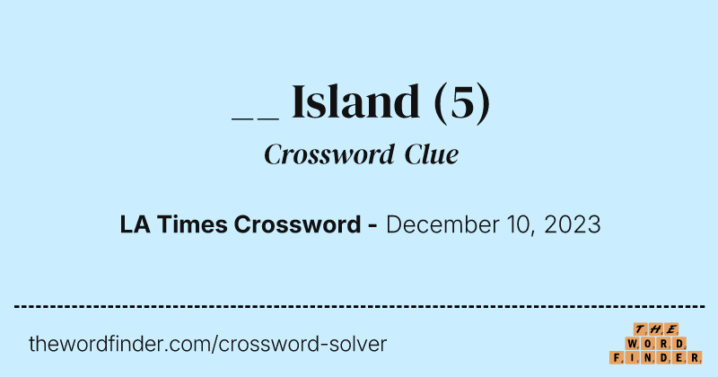 __ Island crossword clue image