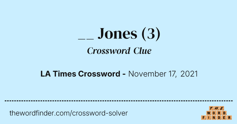 __ Jones crossword clue image