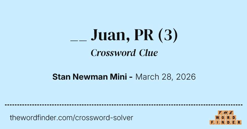 __ Juan, PR crossword clue image