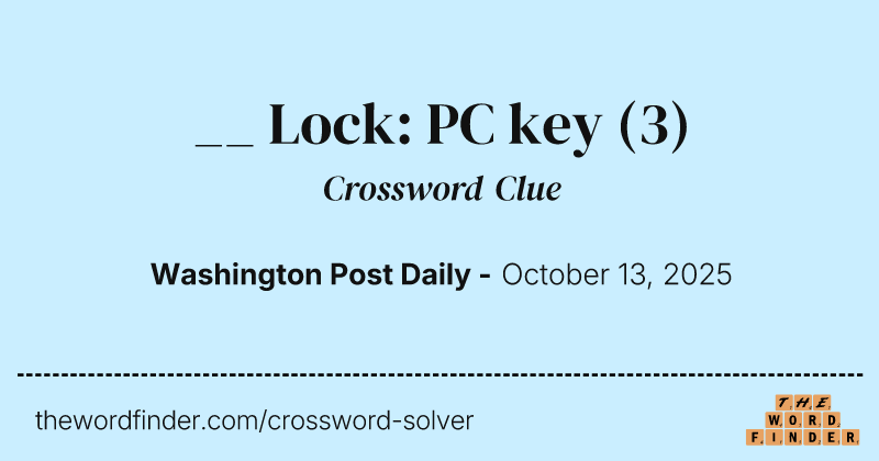 __ Lock: PC key crossword clue image