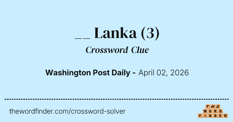 __ Lanka crossword clue image